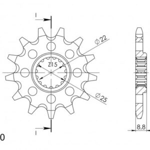 Pinion fata SUPERSPROX 13T, 520 pentru KTM EXC (XC) 125 (1994-2023)