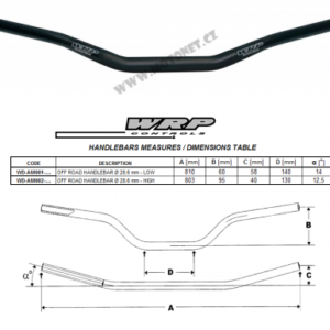 GHIDON WRP AMERICA 28,6mm STD Negru pentru KTM EXC (XC) 125 (1994-2004, 1994-2023)